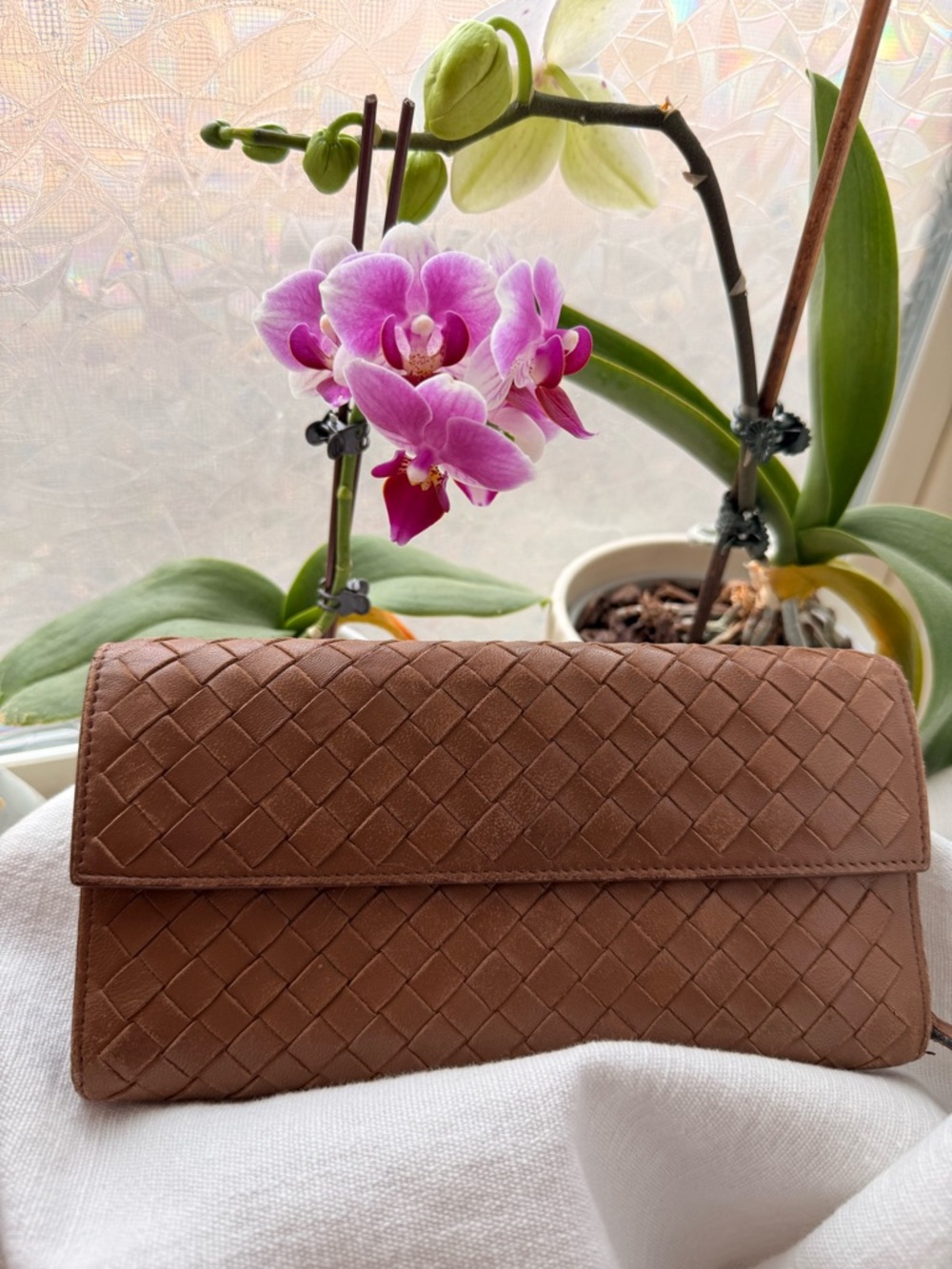 Bottega Veneta Intrecciato Leather Wallet Brown Made in Italy